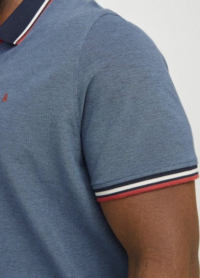 Jack & Jones PAULOS Short Sleeve Polo Denim Blue/PS - Koszulki polo - Koszulki Polo 2XL-8XL