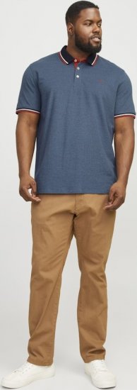 Jack & Jones PAULOS Short Sleeve Polo Denim Blue/PS - Koszulki polo - Koszulki Polo 2XL-8XL