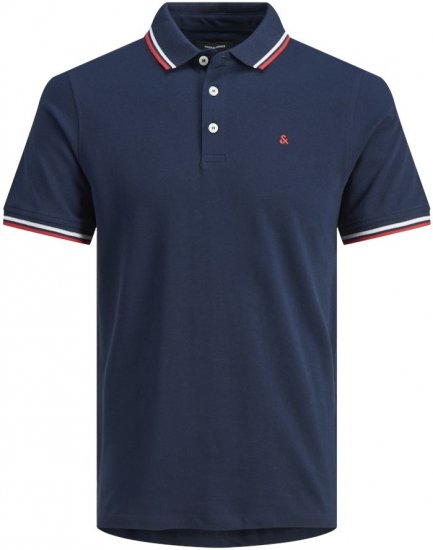 Jack & Jones PAULOS Short Sleeve Polo Navy Blazer - Koszulki polo - Koszulki Polo 2XL-8XL