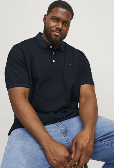 Jack & Jones PAULOS Short Sleeve Polo Dark Navy/PS - Koszulki polo - Koszulki Polo 2XL-8XL