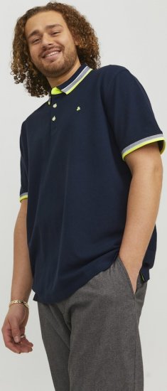 Jack & Jones PAULOS Short Sleeve Polo Dark Navy/NEON - Koszulki polo - Koszulki Polo 2XL-8XL