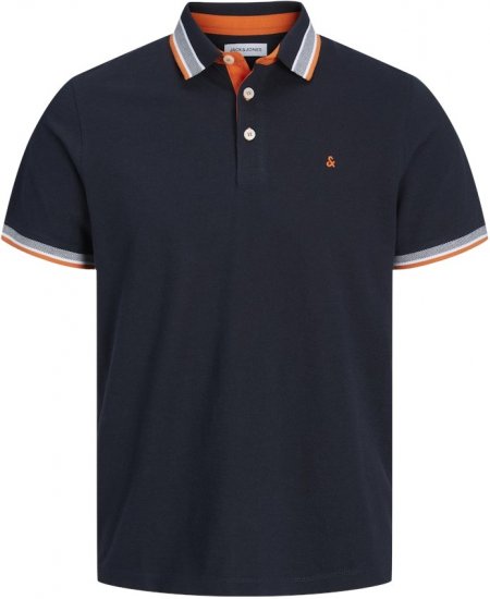 Jack & Jones PAULOS Short Sleeve Polo Black Navy/NEON - Koszulki polo - Koszulki Polo 2XL-8XL