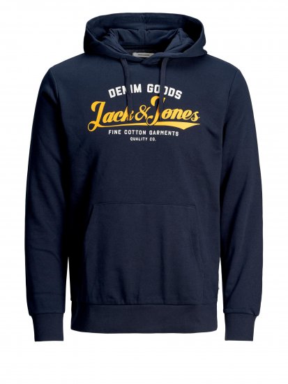 Jack & Jones Elogo Sweat Hood Navy Blazer - Bluzy & bluzy z kapturem - Bluzy & Bluzy z kapturem 2XL-12XL