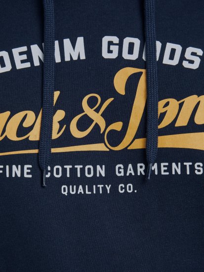 Jack & Jones Elogo Sweat Hood Navy Blazer - Bluzy & bluzy z kapturem - Bluzy & Bluzy z kapturem 2XL-12XL