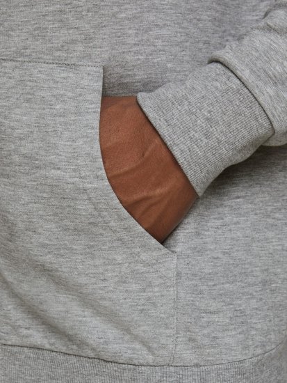 Jack & Jones Basic Sweat Zip Hood Light Grey Melange - Bluzy & bluzy z kapturem - Bluzy & Bluzy z kapturem 2XL-12XL