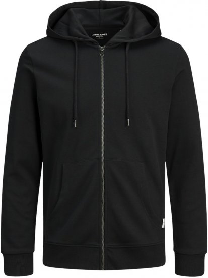 Jack & Jones Basic Sweat Zip Hood Black - Bluzy & bluzy z kapturem - Bluzy & Bluzy z kapturem 2XL-12XL