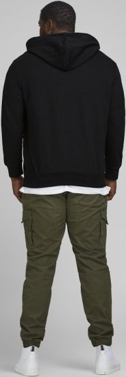 Jack & Jones Basic Sweat Zip Hood Black - Bluzy & bluzy z kapturem - Bluzy & Bluzy z kapturem 2XL-12XL