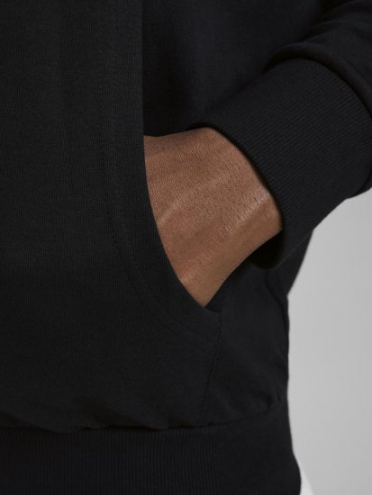 Jack & Jones Basic Sweat Zip Hood Black - Bluzy & bluzy z kapturem - Bluzy & Bluzy z kapturem 2XL-12XL