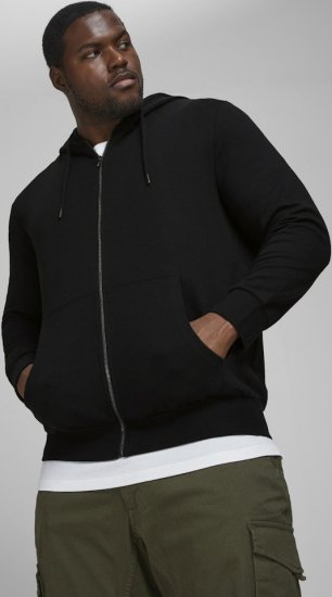 Jack & Jones Basic Sweat Zip Hood Black - Bluzy & bluzy z kapturem - Bluzy & Bluzy z kapturem 2XL-12XL
