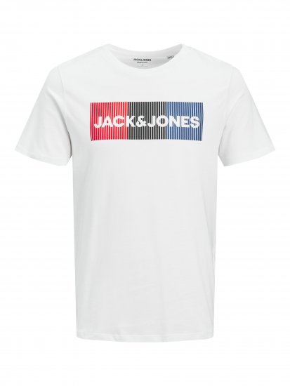 Jack & Jones JJECORP Logo Play T-Shirt White - Koszulki - T-shirty meskie Duże Rozmiary - 2XL-14XL