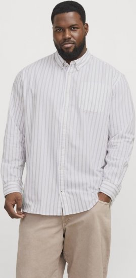 Jack & Jones OXFORD LS Shirt Striped White - Koszule - Koszule 2XL-10XL