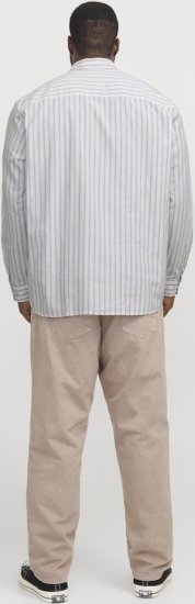 Jack & Jones OXFORD LS Shirt Striped White - Koszule - Koszule 2XL-10XL