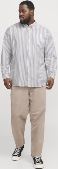 Jack & Jones OXFORD LS Shirt Striped White - Koszule - Koszule 2XL-10XL