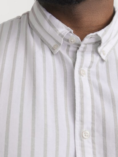 Jack & Jones OXFORD LS Shirt Striped White - Koszule - Koszule 2XL-10XL
