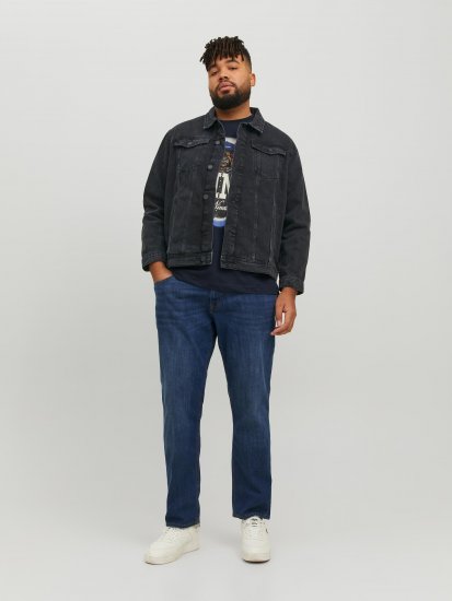 Jack & Jones JJIJEAN Denim Jacket Black Denim - Kurtki Męskie Duże Rozmiary - Kurtki Duże rozmiary 2XL-8XL