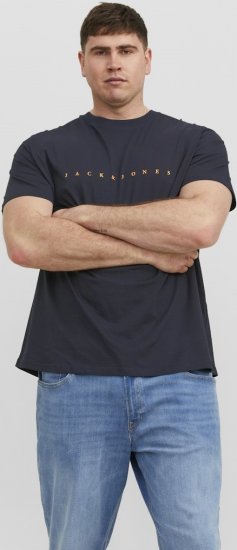 Jack & Jones STAR T-Shirt Dark Navy - Koszulki - T-shirty meskie Duże Rozmiary - 2XL-14XL
