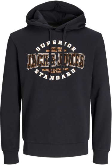 Jack & Jones 2 COL LOGO Hoodie Black - Bluzy & bluzy z kapturem - Bluzy & Bluzy z kapturem 2XL-12XL