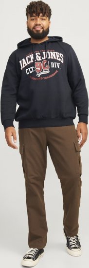 Jack & Jones 2 COL LOGO Hoodie Dark Navy - Bluzy & bluzy z kapturem - Bluzy & Bluzy z kapturem 2XL-12XL