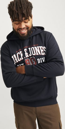 Jack & Jones 2 COL LOGO Hoodie Dark Navy - Bluzy & bluzy z kapturem - Bluzy & Bluzy z kapturem 2XL-12XL