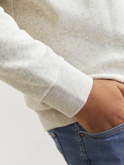 Jack & Jones 2 COL LOGO Hoodie White Melange - Bluzy & bluzy z kapturem - Bluzy & Bluzy z kapturem 2XL-12XL