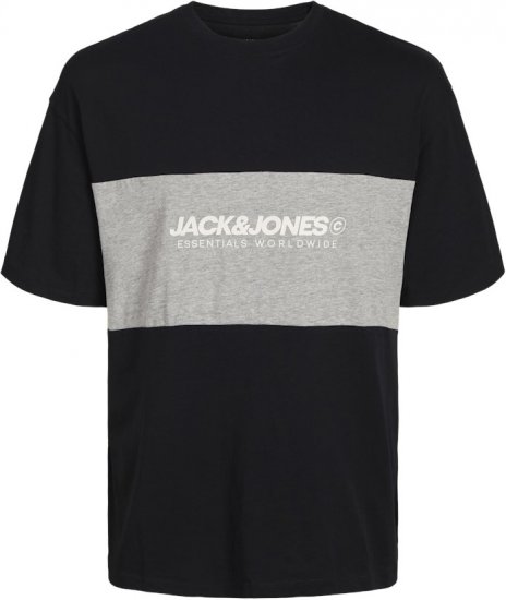 Jack & Jones LEGACY BLOCKING T-Shirt Black - Koszulki - T-shirty meskie Duże Rozmiary - 2XL-14XL