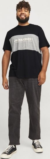 Jack & Jones LEGACY BLOCKING T-Shirt Black - Koszulki - T-shirty meskie Duże Rozmiary - 2XL-14XL