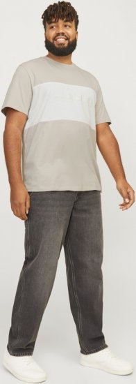 Jack & Jones LEGACY BLOCKING T-Shirt Beige - Koszulki - T-shirty meskie Duże Rozmiary - 2XL-14XL