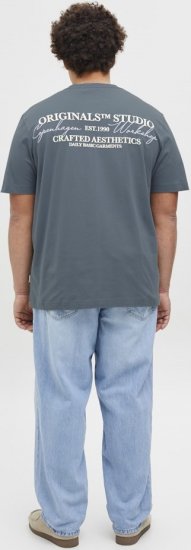 Jack & Jones Lington Crew Neck T-Shirt Grey - Koszulki - T-shirty meskie Duże Rozmiary - 2XL-14XL