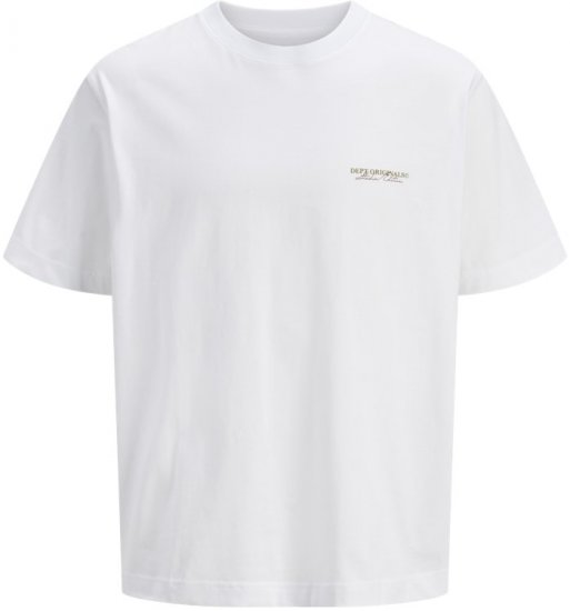 Jack & Jones Lington Crew Neck T-Shirt Bright White - Koszulki - T-shirty meskie Duże Rozmiary - 2XL-14XL