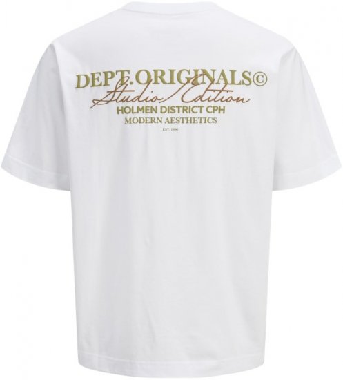 Jack & Jones Lington Crew Neck T-Shirt Bright White - Koszulki - T-shirty meskie Duże Rozmiary - 2XL-14XL