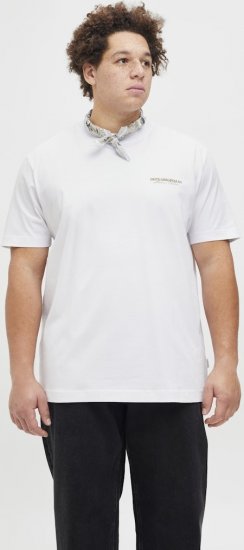 Jack & Jones Lington Crew Neck T-Shirt Bright White - Koszulki - T-shirty meskie Duże Rozmiary - 2XL-14XL