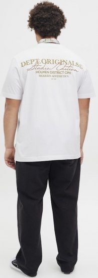 Jack & Jones Lington Crew Neck T-Shirt Bright White - Koszulki - T-shirty meskie Duże Rozmiary - 2XL-14XL