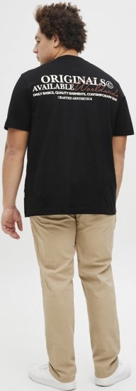 Jack & Jones Lington Crew Neck T-Shirt Black - Koszulki - T-shirty meskie Duże Rozmiary - 2XL-14XL
