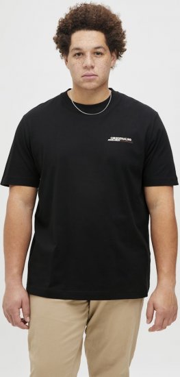 Jack & Jones Lington Crew Neck T-Shirt Black - Koszulki - T-shirty meskie Duże Rozmiary - 2XL-14XL