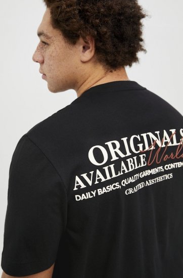 Jack & Jones Lington Crew Neck T-Shirt Black - Koszulki - T-shirty meskie Duże Rozmiary - 2XL-14XL