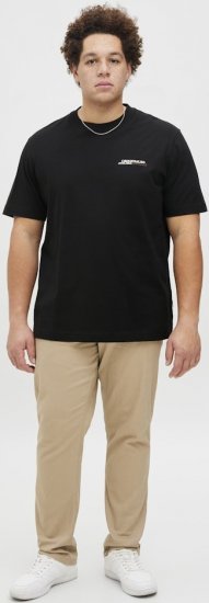 Jack & Jones Lington Crew Neck T-Shirt Black - Koszulki - T-shirty meskie Duże Rozmiary - 2XL-14XL