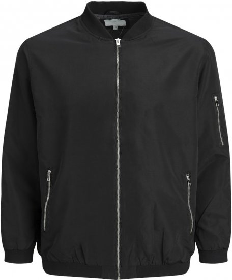 Jack & Jones RUSH Bomber Jacket Black - Kurtki Męskie Duże Rozmiary - Kurtki Duże rozmiary 2XL-8XL