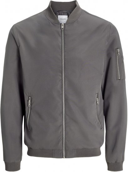 Jack & Jones RUSH Bomber Jacket Grey - Kurtki Męskie Duże Rozmiary - Kurtki Duże rozmiary 2XL-8XL