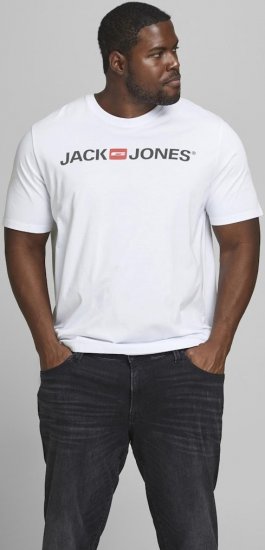 Jack & Jones JJECORP LOGO T-Shirt White - Koszulki - T-shirty meskie Duże Rozmiary - 2XL-14XL