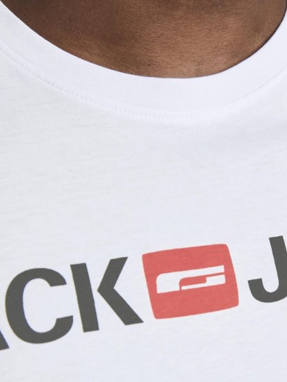 Jack & Jones JJECORP LOGO T-Shirt White - Koszulki - T-shirty meskie Duże Rozmiary - 2XL-14XL