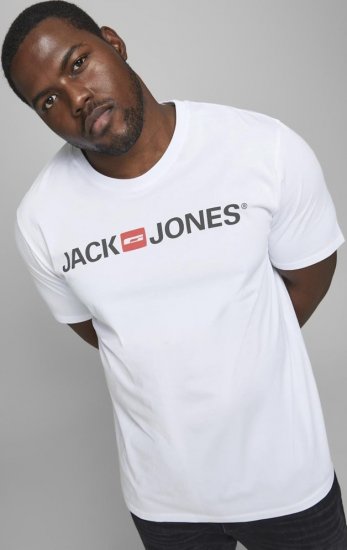 Jack & Jones JJECORP LOGO T-Shirt White - Koszulki - T-shirty meskie Duże Rozmiary - 2XL-14XL