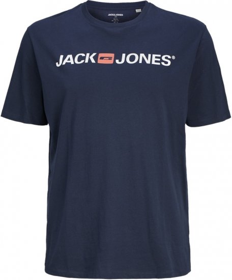 Jack & Jones Corp Logo Crew Neck T-Shirt Navy Blazer - Koszulki - T-shirty meskie Duże Rozmiary - 2XL-14XL