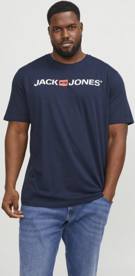 Jack & Jones Corp Logo Crew Neck T-Shirt Navy Blazer - Koszulki - T-shirty meskie Duże Rozmiary - 2XL-14XL