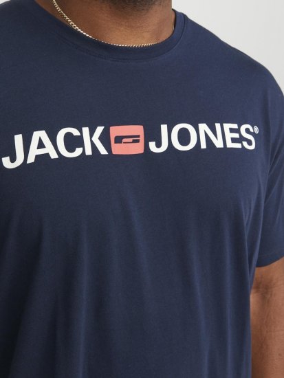 Jack & Jones Corp Logo Crew Neck T-Shirt Navy Blazer - Koszulki - T-shirty meskie Duże Rozmiary - 2XL-14XL