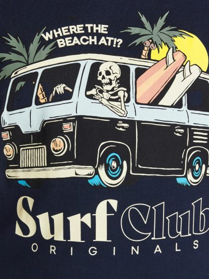 Jack & Jones Summerskull T-Shirt Navy Blazer - Koszulki - T-shirty meskie Duże Rozmiary - 2XL-14XL