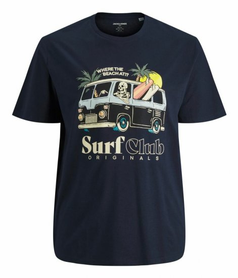 Jack & Jones Summerskull T-Shirt Navy Blazer - Koszulki - T-shirty meskie Duże Rozmiary - 2XL-14XL