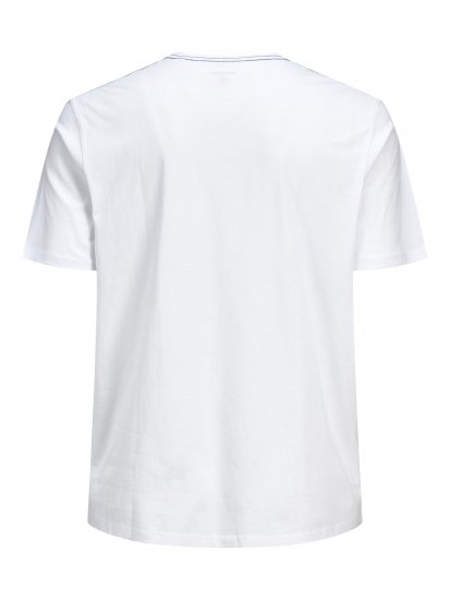 Jack & Jones Rocto T-shirt White - Koszulki - T-shirty meskie Duże Rozmiary - 2XL-14XL