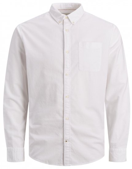 Jack & Jones OXFORD LS Shirt White - Koszule - Koszule 2XL-10XL