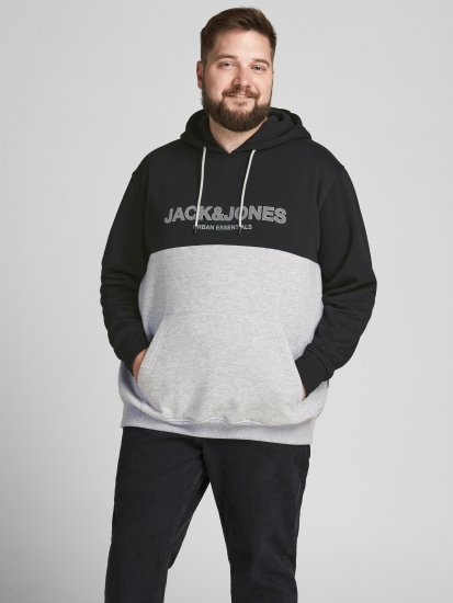 Jack & Jones JJEURBAN BLOCKING SWEAT Black - Bluzy & bluzy z kapturem - Bluzy & Bluzy z kapturem 2XL-12XL