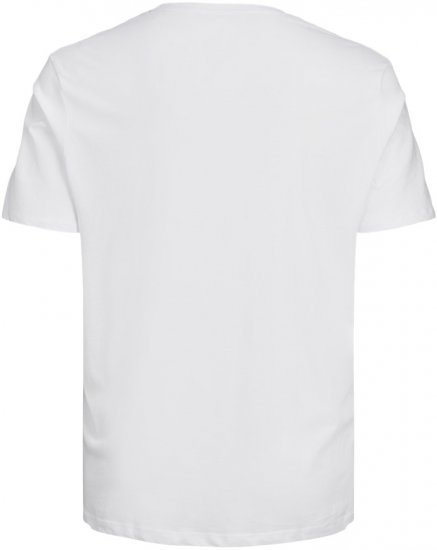 Jack & Jones CORP Logo T-Shirt White w Large Black Print - Koszulki - T-shirty meskie Duże Rozmiary - 2XL-14XL